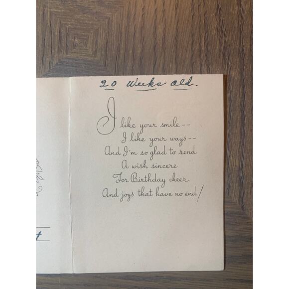 Girl and Boy Carrying a Basket with Puppies, Birthday Cheer For You, 1950s - Picture 3 of 3